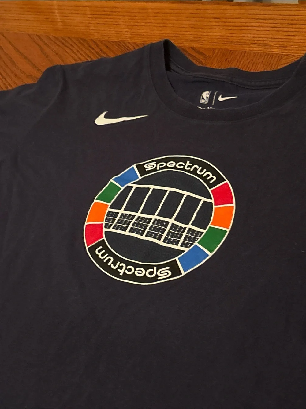 Nike Philadelphia 76ers NBA 75th Anniversary Spectrum Arena Dri-FIT Navy T-Shirt